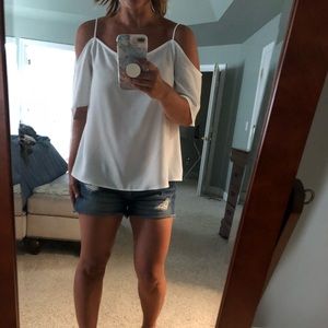 BP off the shoulder white top